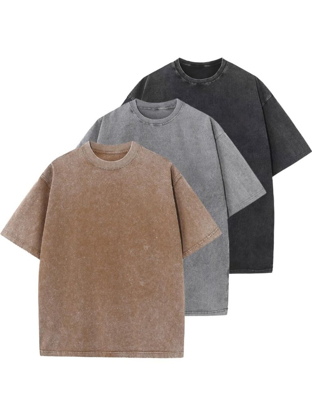 Oversized Men's Cotton T-Shirts - Casual Short Sleeve Solid Basic Tee Tops
